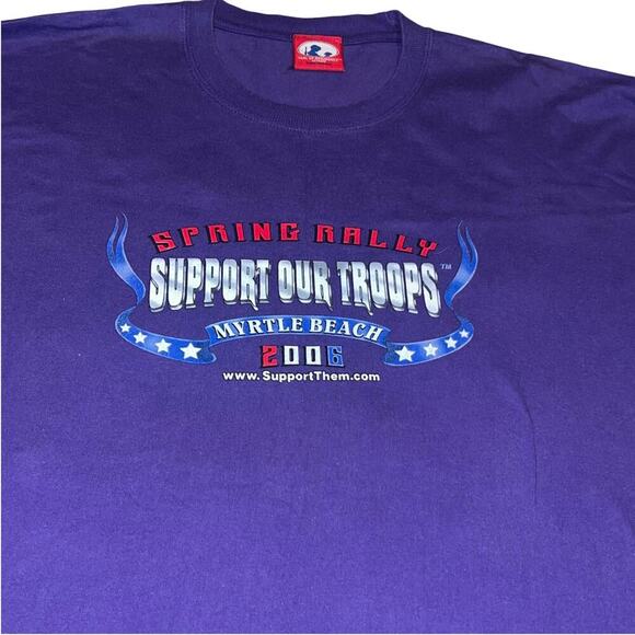 Vintage Harley Rally 2006 Support Our Troops Long Sleeve T-shirt Myrtle Beach LG - Picture 4 of 10